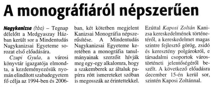 Zalai Hírlap 2008 11 18 269sz 03old - A monográfiáról népszerűen.jpg Zalai Hírlap 2008 11 18 269sz 03old - A monográfiáról népszerűen.jpg
